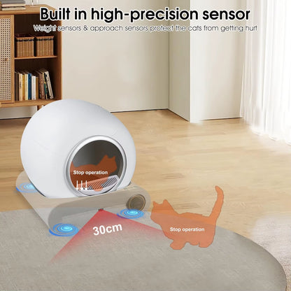 65L Large Smart Self-Cleaning Cat Litter Box Automatic Odor Removal with APP Wifi Control Automatic Cat Toilet Litter Box