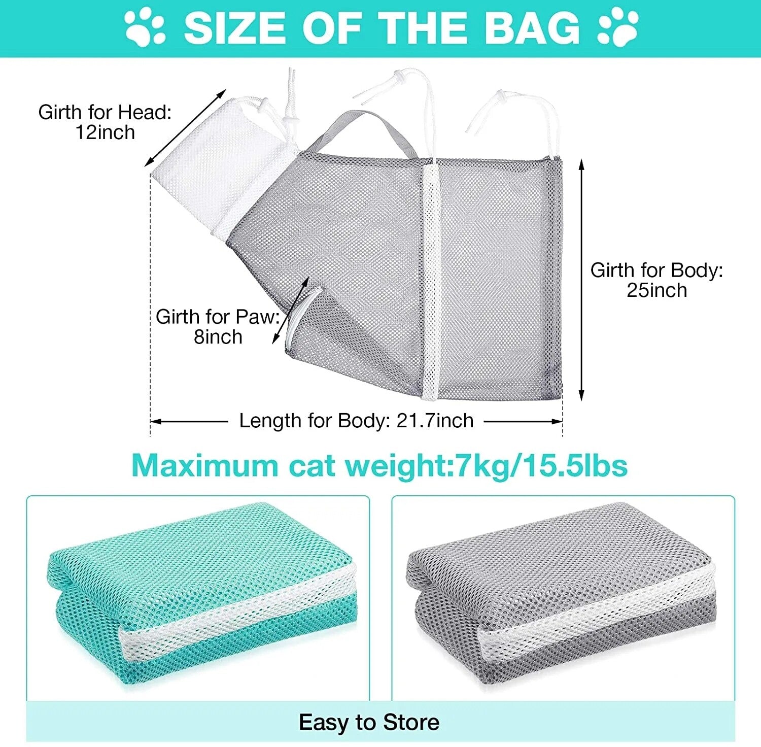 Cat Bathing Bag Puppy Cleaning Shower Bag Grooming Bag for Bathing Anti-Scratch