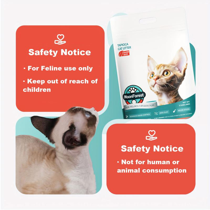 Moonforest Cat Litter,Kitty Litter,Tapioca Cat Litter, Smart Litter Boxes Cat Litter,Tofu Cat Litter, Clumping Premium, Low Dust Cat Comfort