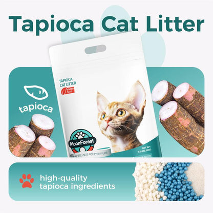 Moonforest Cat Litter,Kitty Litter,Tapioca Cat Litter, Smart Litter Boxes Cat Litter,Tofu Cat Litter, Clumping Premium, Low Dust Cat Comfort