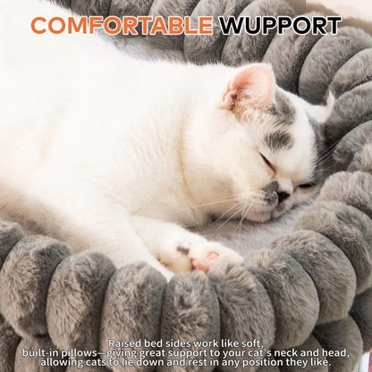 Folding Cat Hammock for Window - Cordless, Machine Washable Bed, Robust Metal Frame, Strong Suction Cups，Cat Window Perch for Cats and Small Dogs